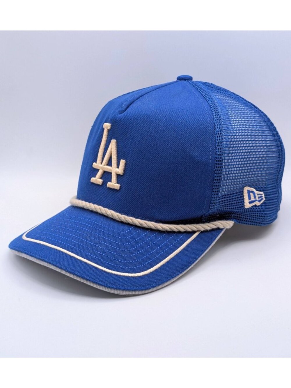 LA Dodgers New Era Snapback Hat Blue 9FIFTY Mesh Trucker MLB Cap Baseball Rope